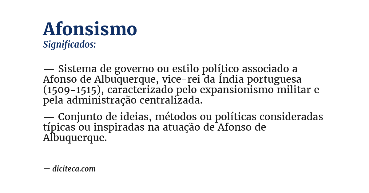 Significado de afonsismo