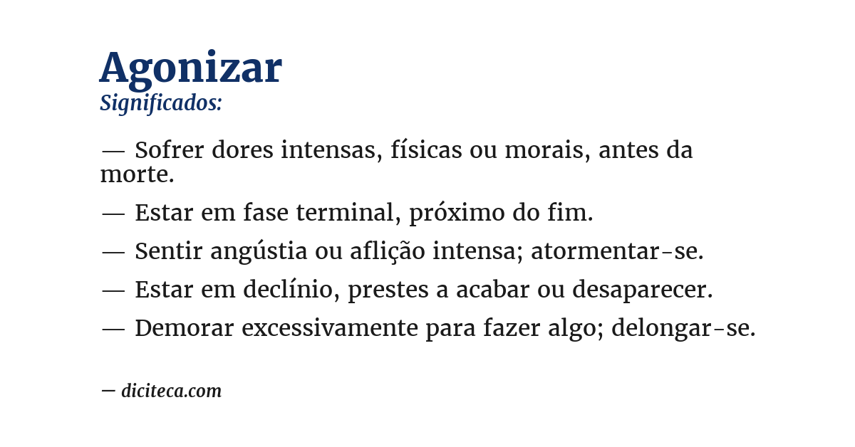 Significado de agonizar