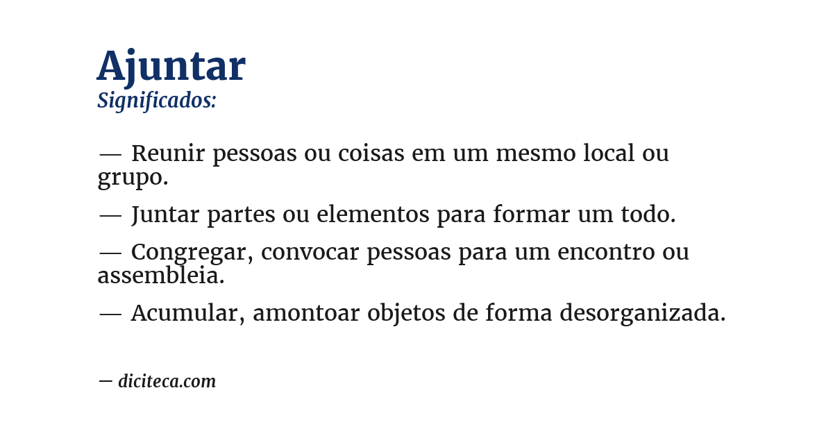 Significado de ajuntar