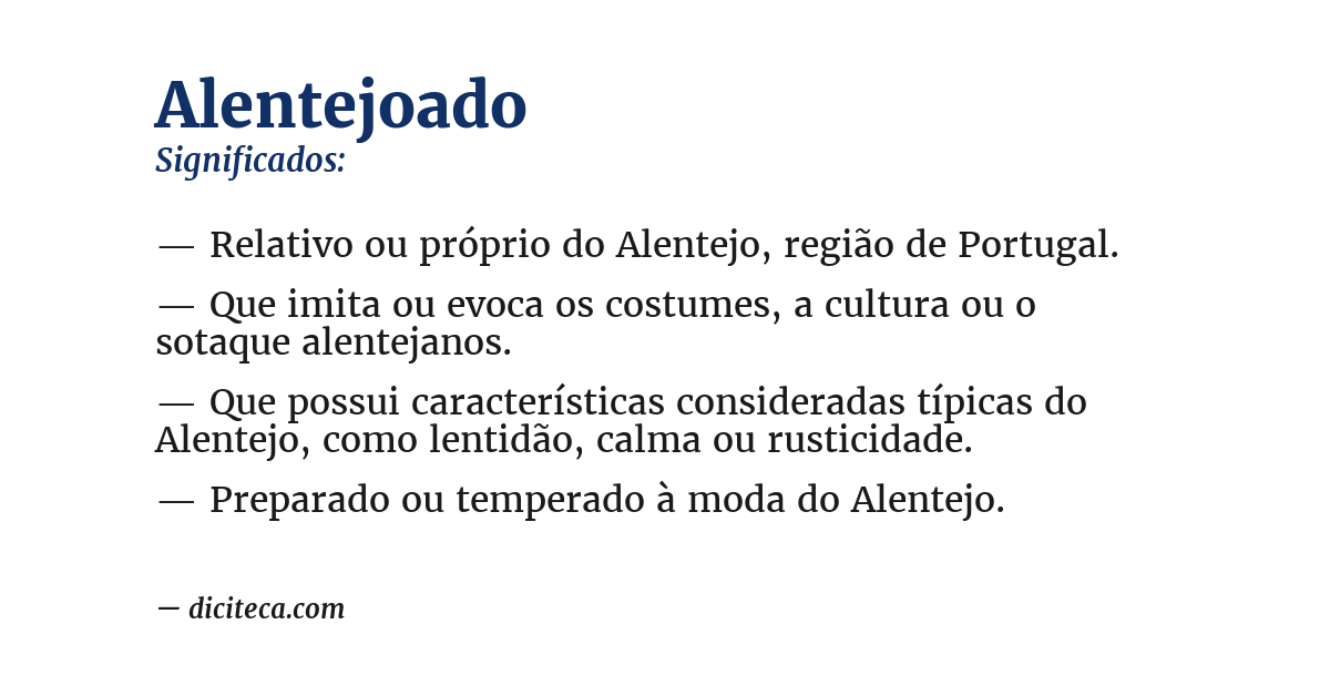 Significado de alentejoado