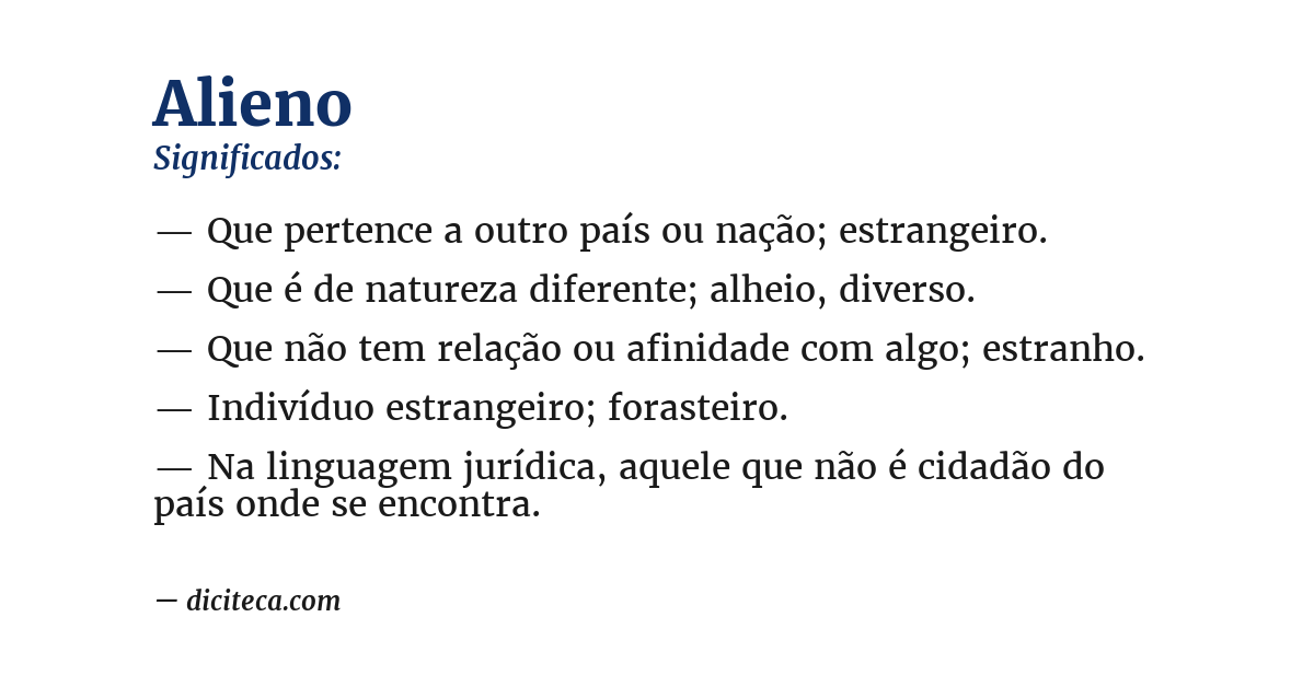 Significado de alieno
