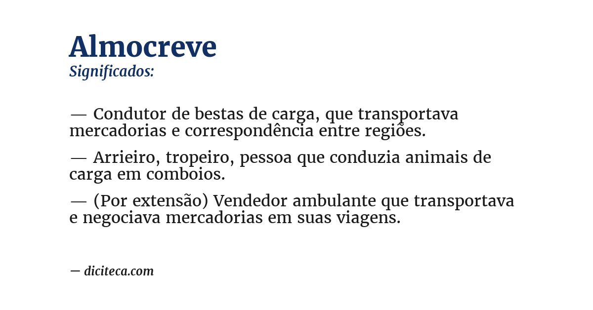 Significado de almocreve