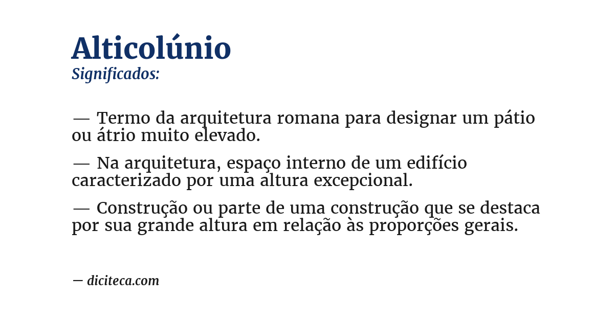 Significado de alticolúnio