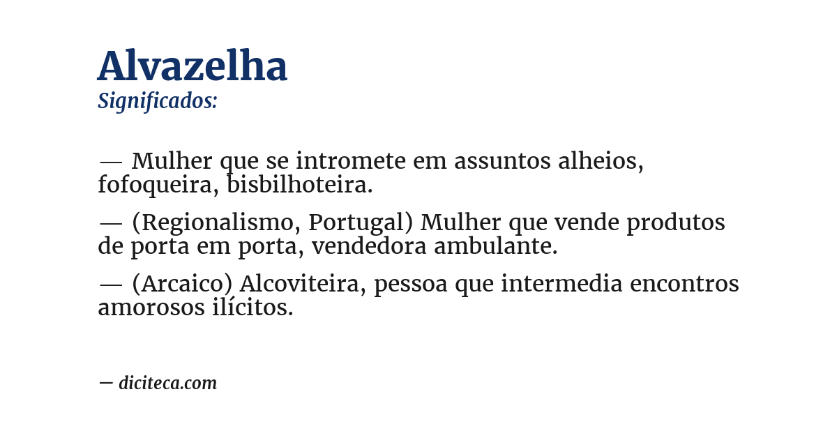 Significado de alvazelha