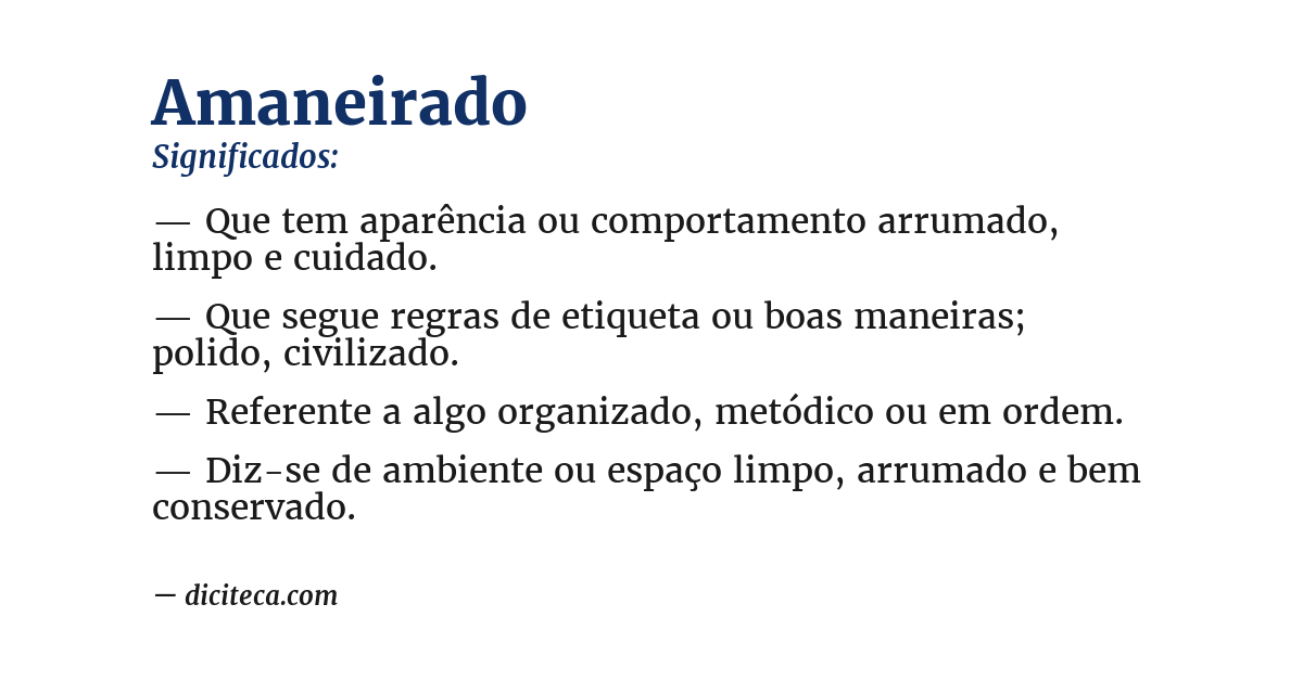 Significado de amaneirado