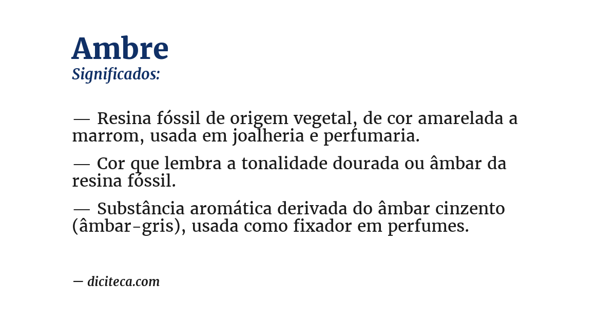 Significado de ambre