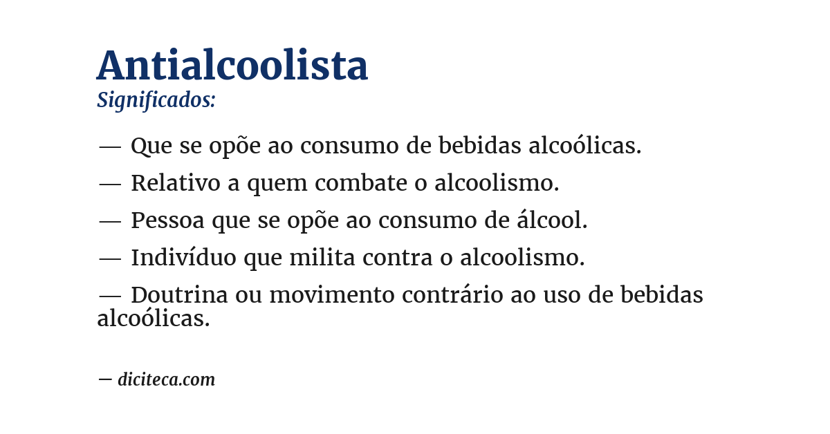 Significado de antialcoolista