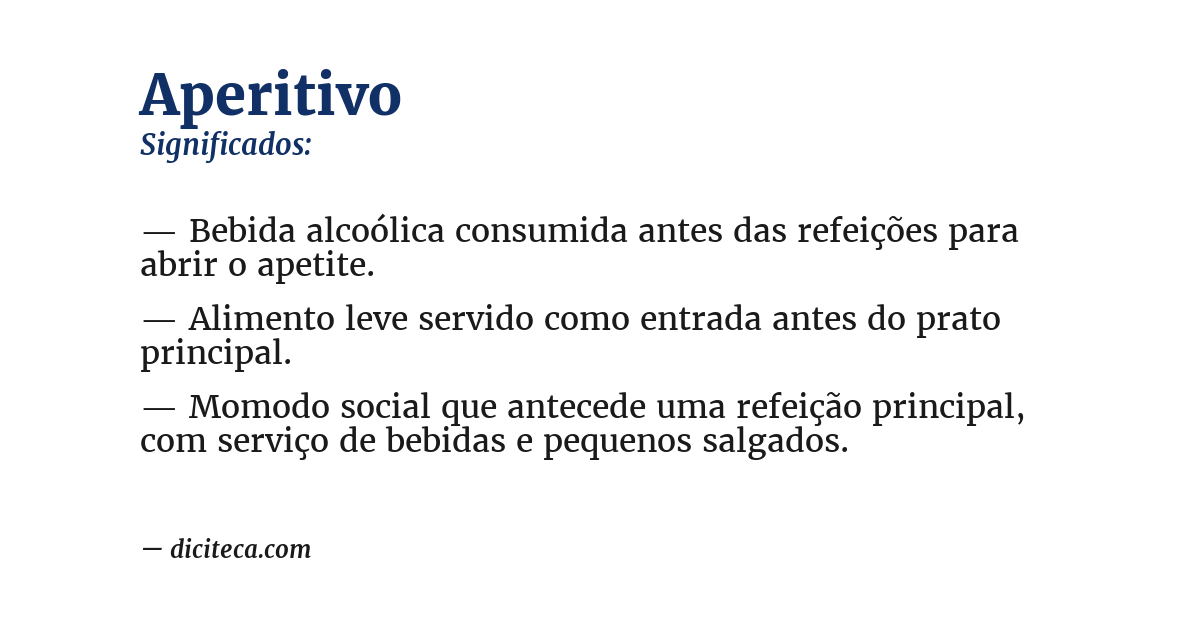 Significado de aperitivo