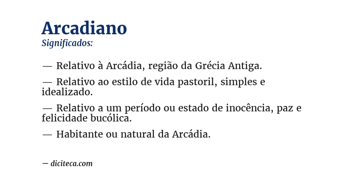 Significado de arcadiano
