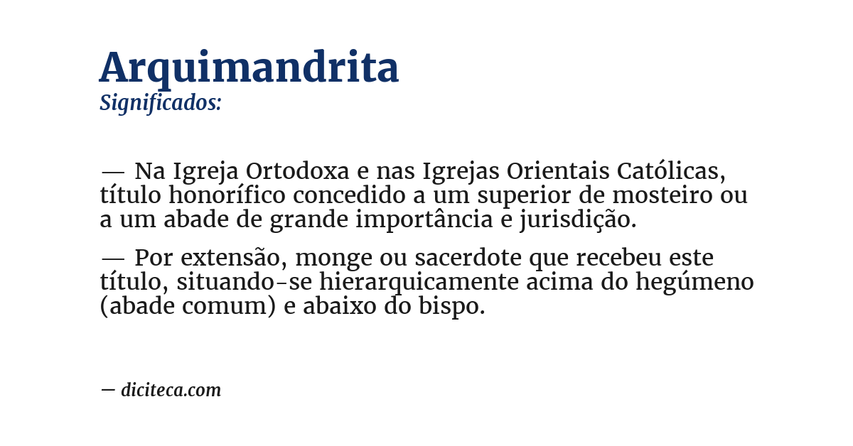 Significado de arquimandrita