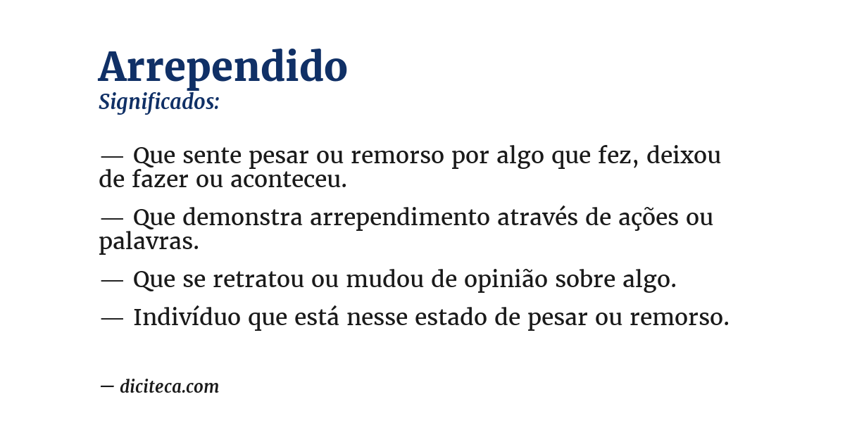 Significado de arrependido