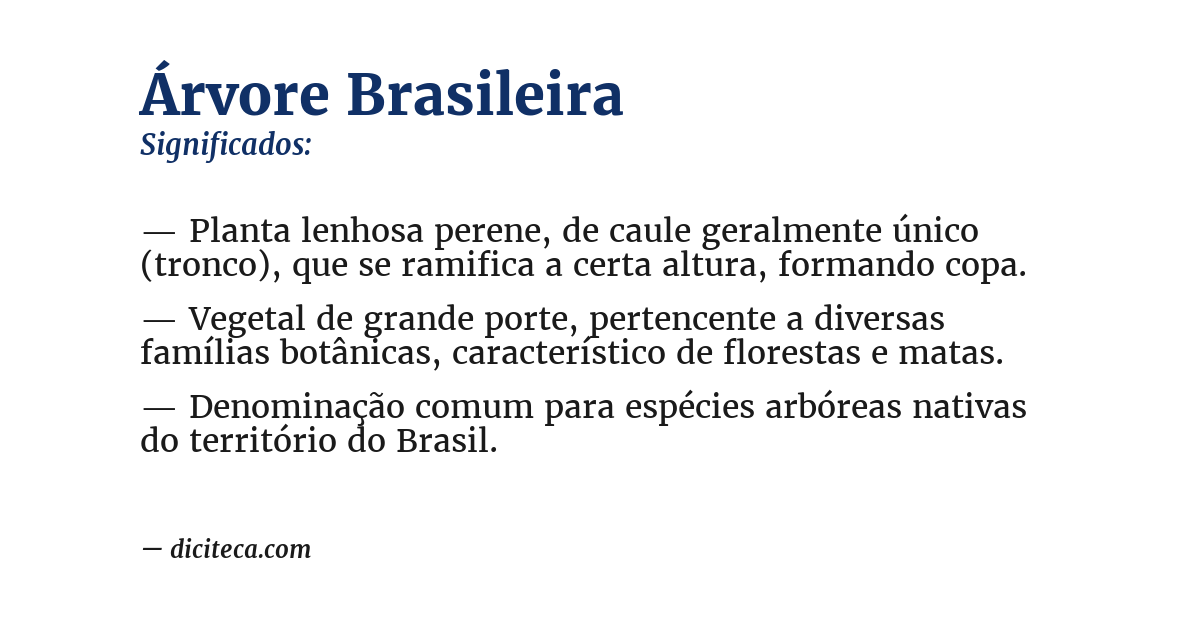 Significado de árvore brasileira