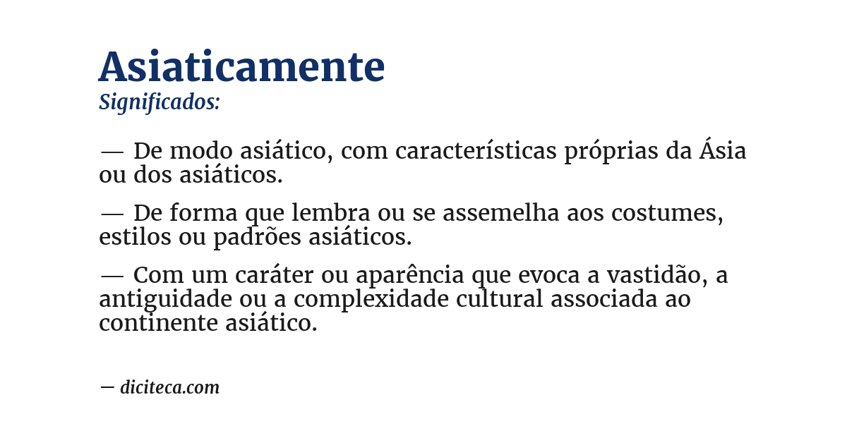 Significado de asiaticamente