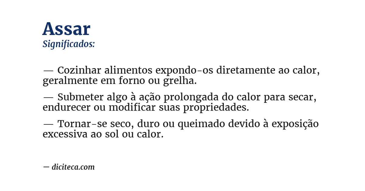 Significado de assar