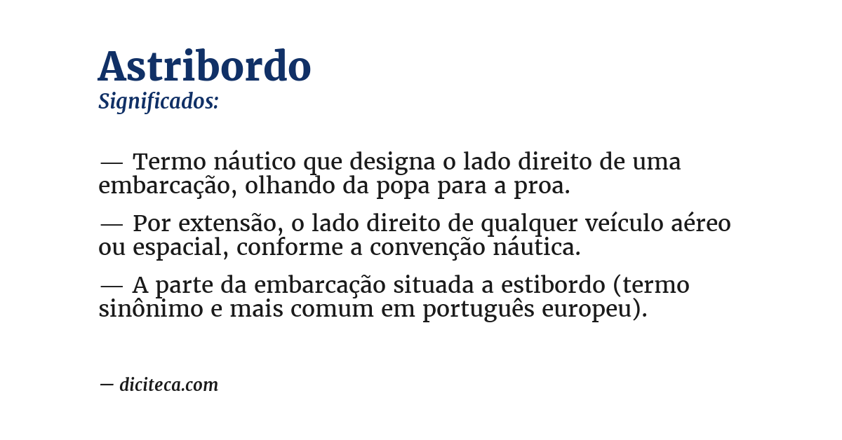 Significado de astribordo