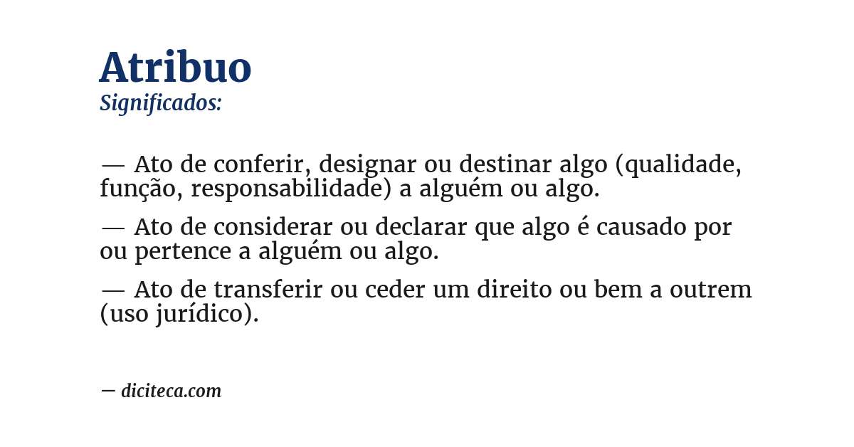 Significado de atribuo