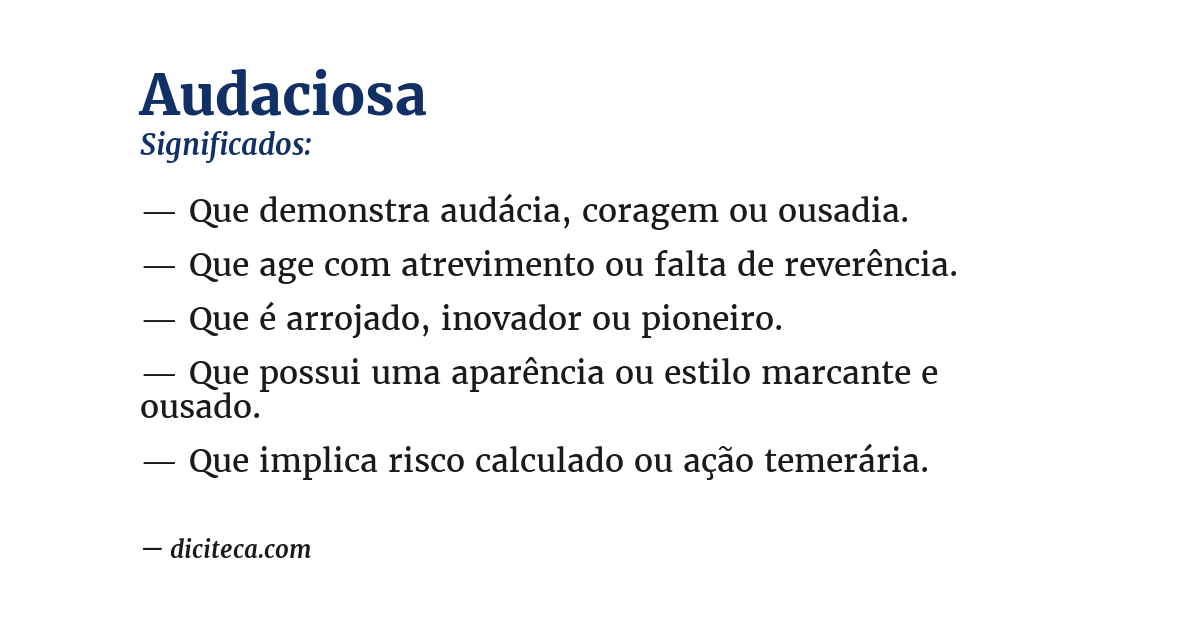 Significado de audaciosa