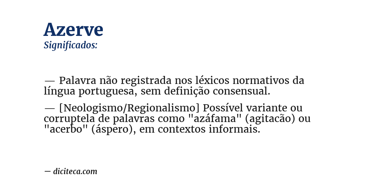 Significado de azerve