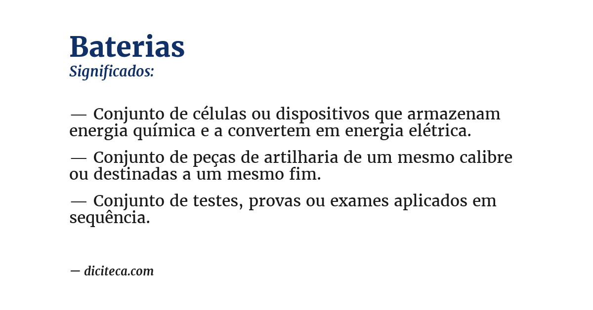 Significado de baterias