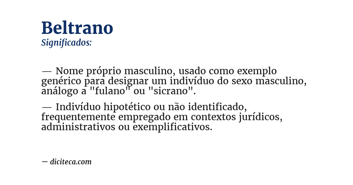 Significado de beltrano