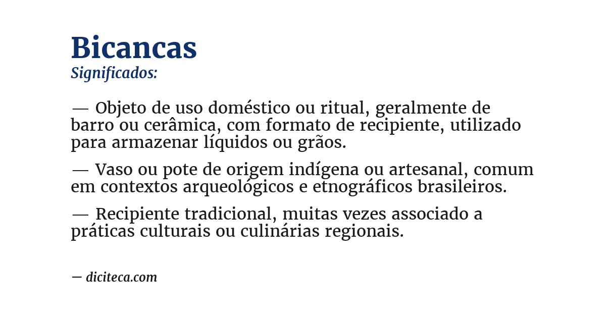 Significado de bicancas