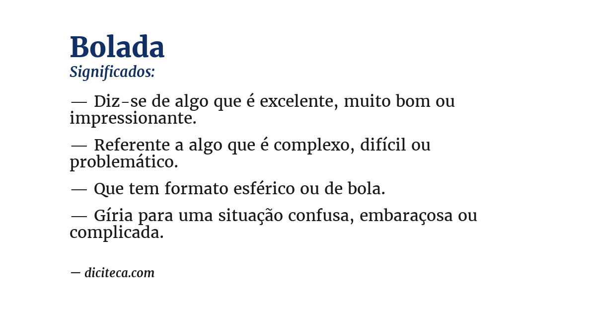Significado de bolada