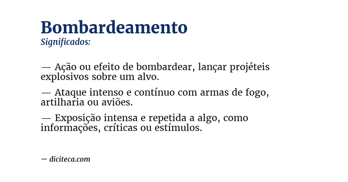 Significado de bombardeamento