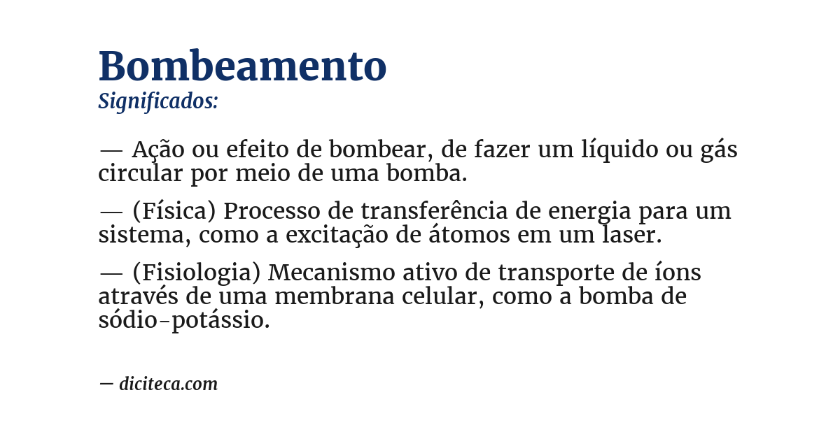 Significado de bombeamento