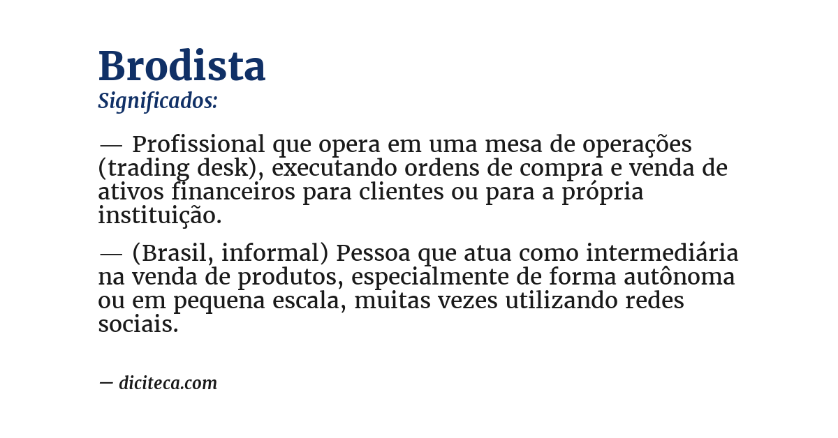 Significado de brodista