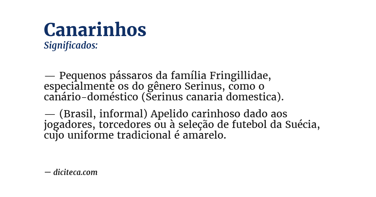 Significado de canarinhos