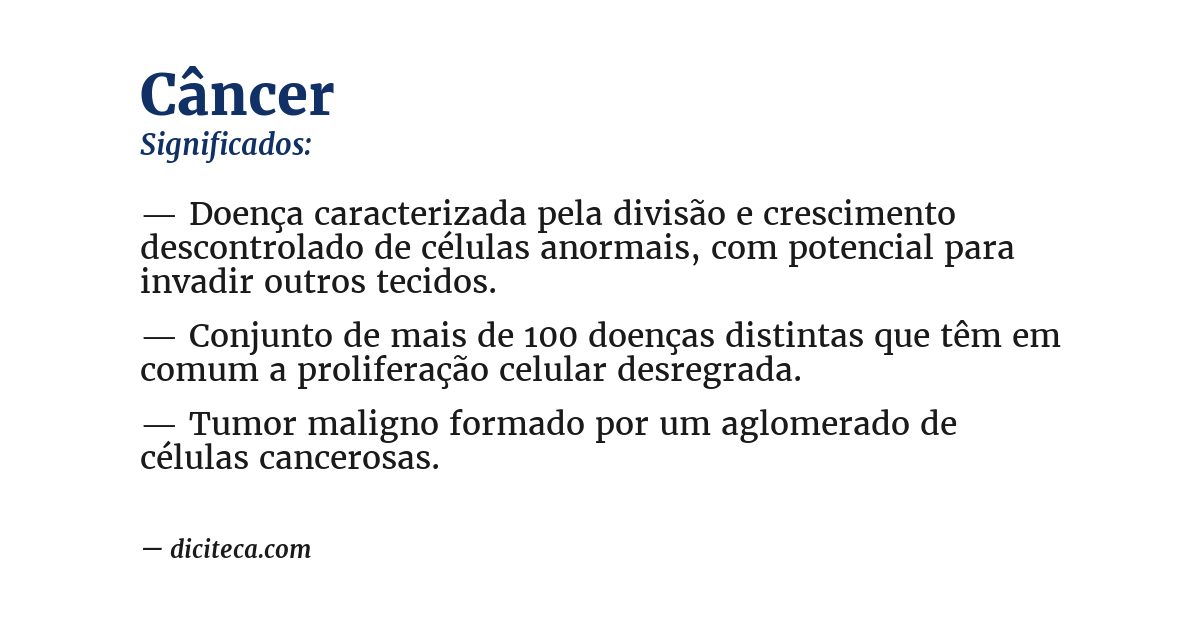 Significado de câncer