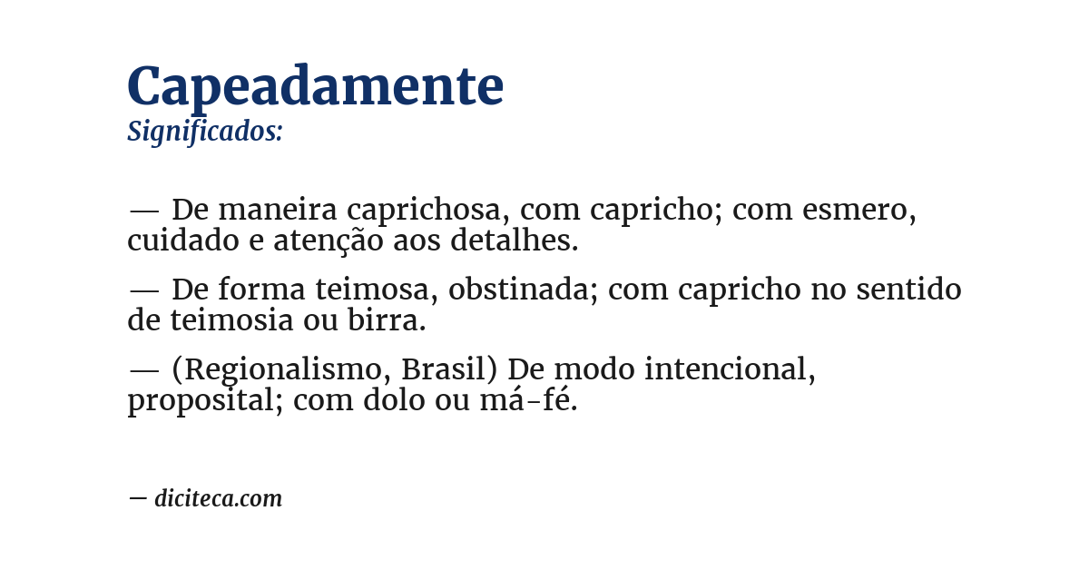 Significado de capeadamente