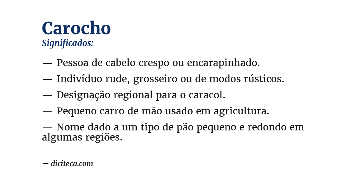 Significado de carocho
