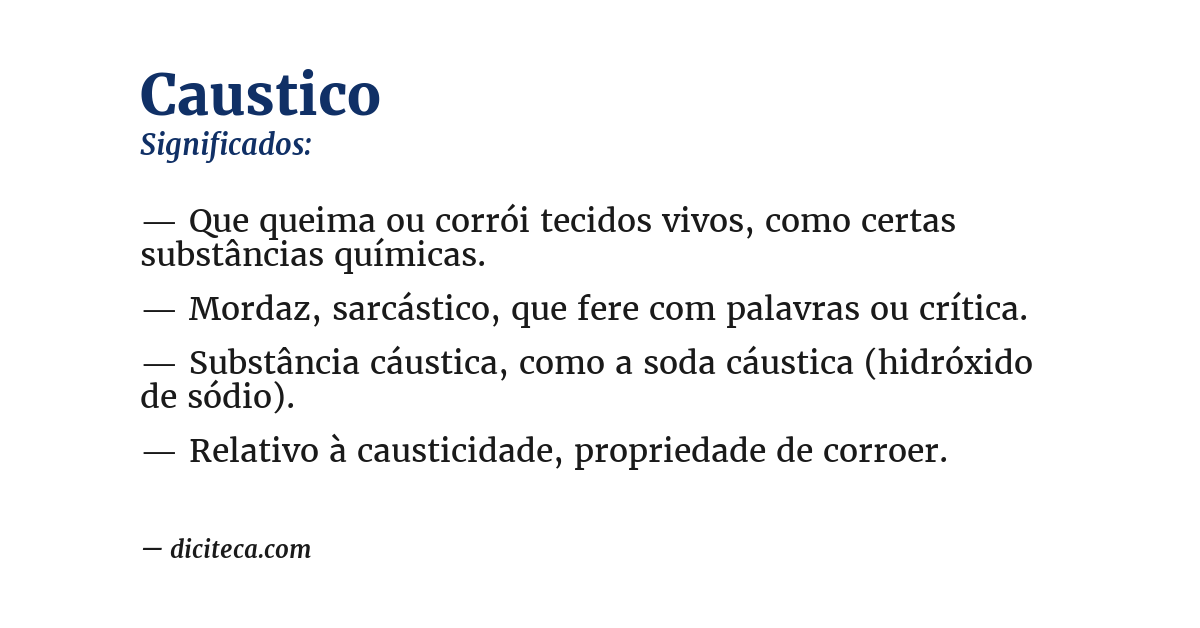 Significado de caustico