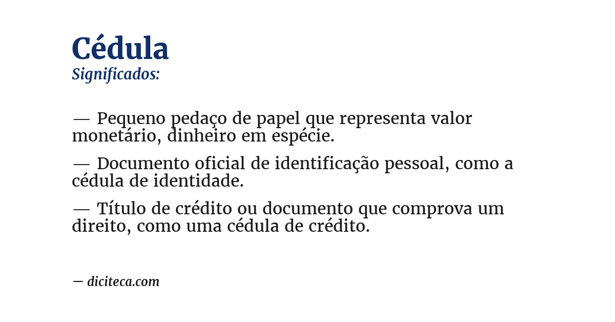 Significado de cédula