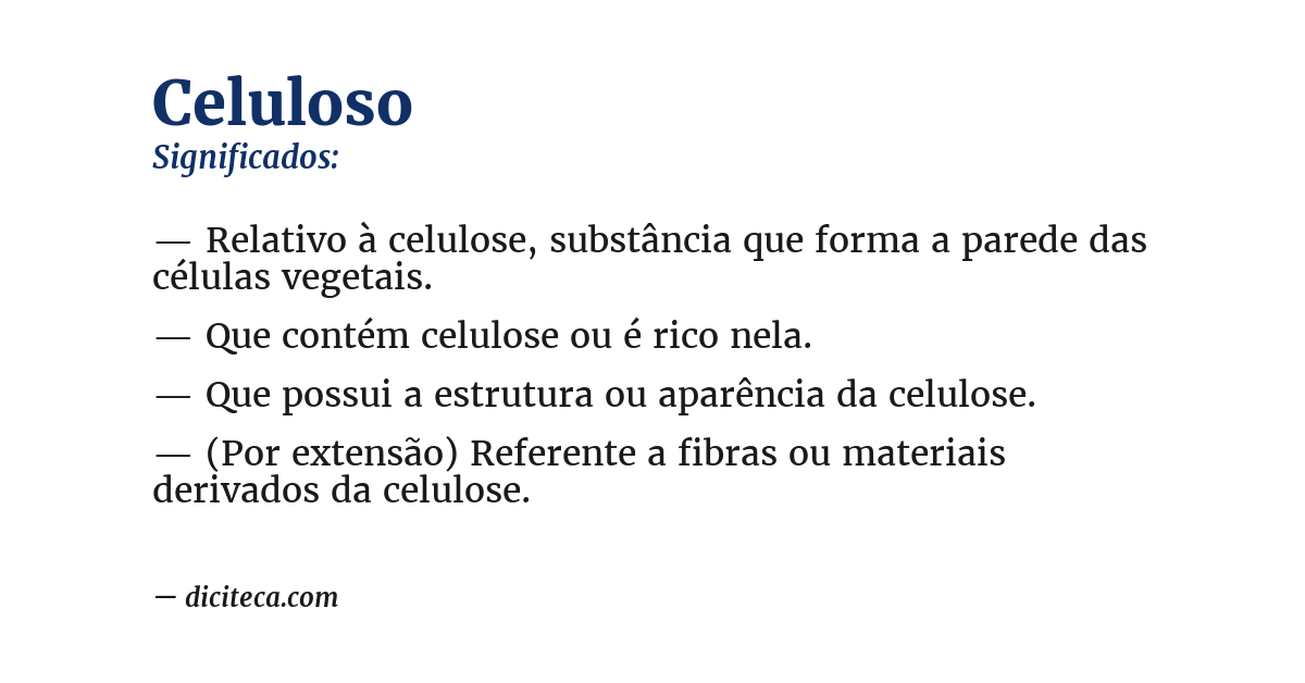 Significado de celuloso