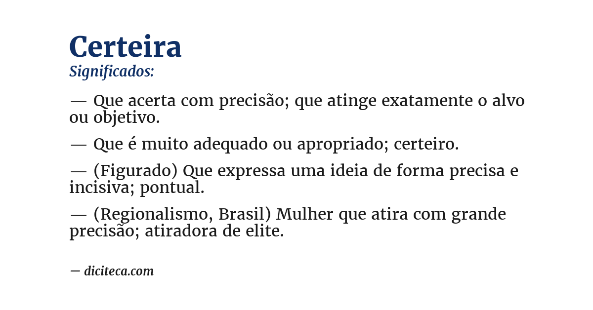 Significado de certeira