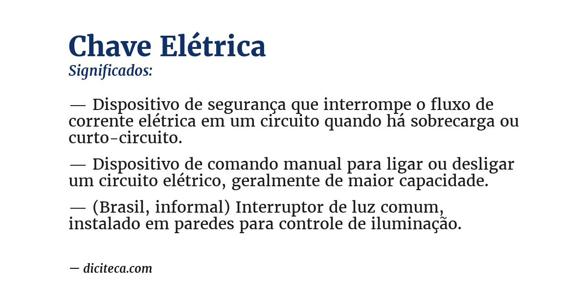 Significado de chave elétrica