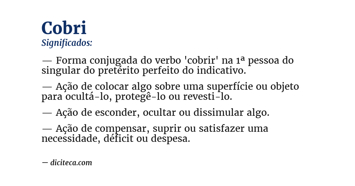 Significado de cobri