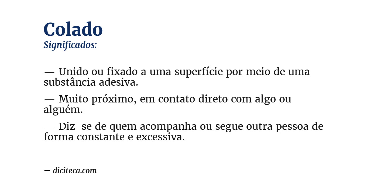 Significado de colado