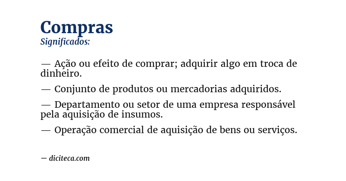 Significado de compras