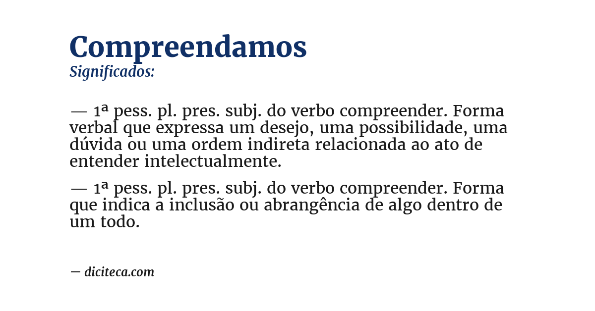 Significado de compreendamos