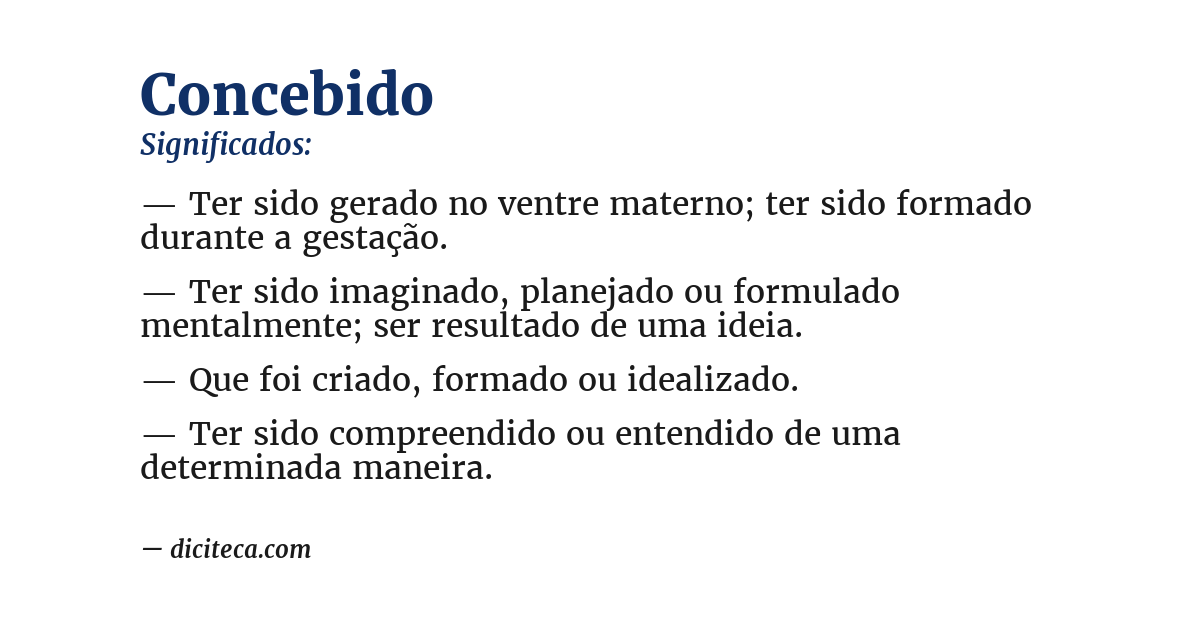 Significado de concebido