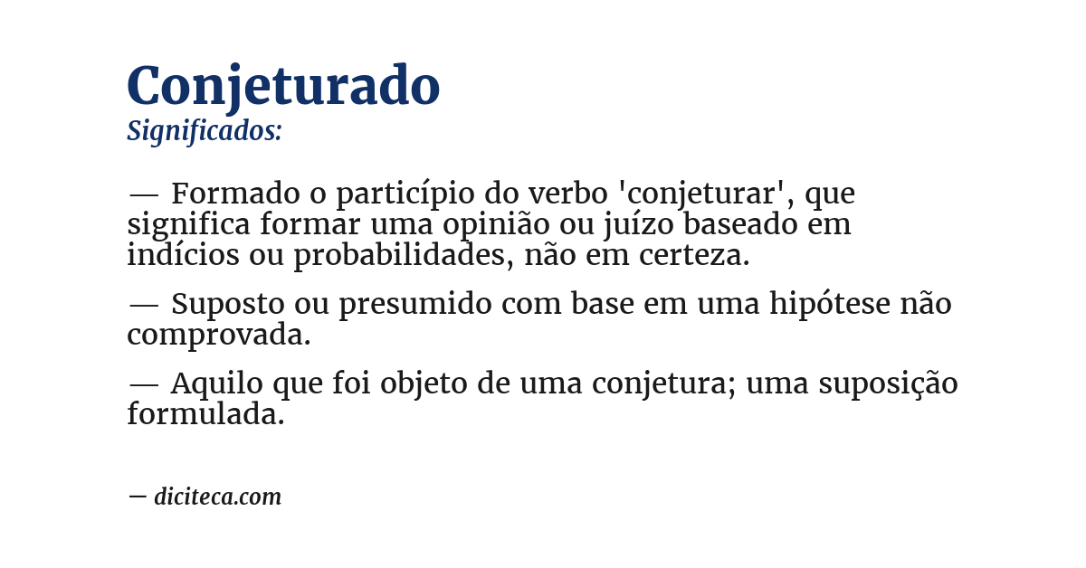Significado de conjeturado