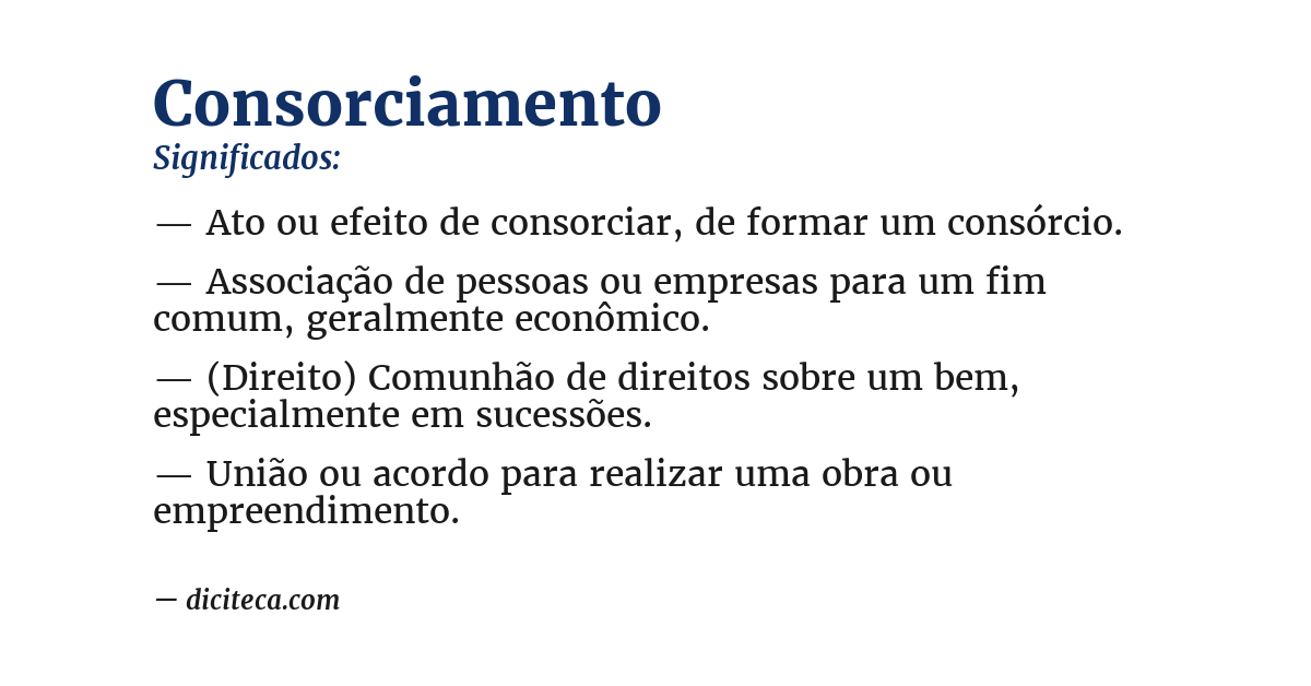 Significado de consorciamento