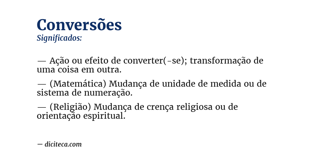 Significado de conversões