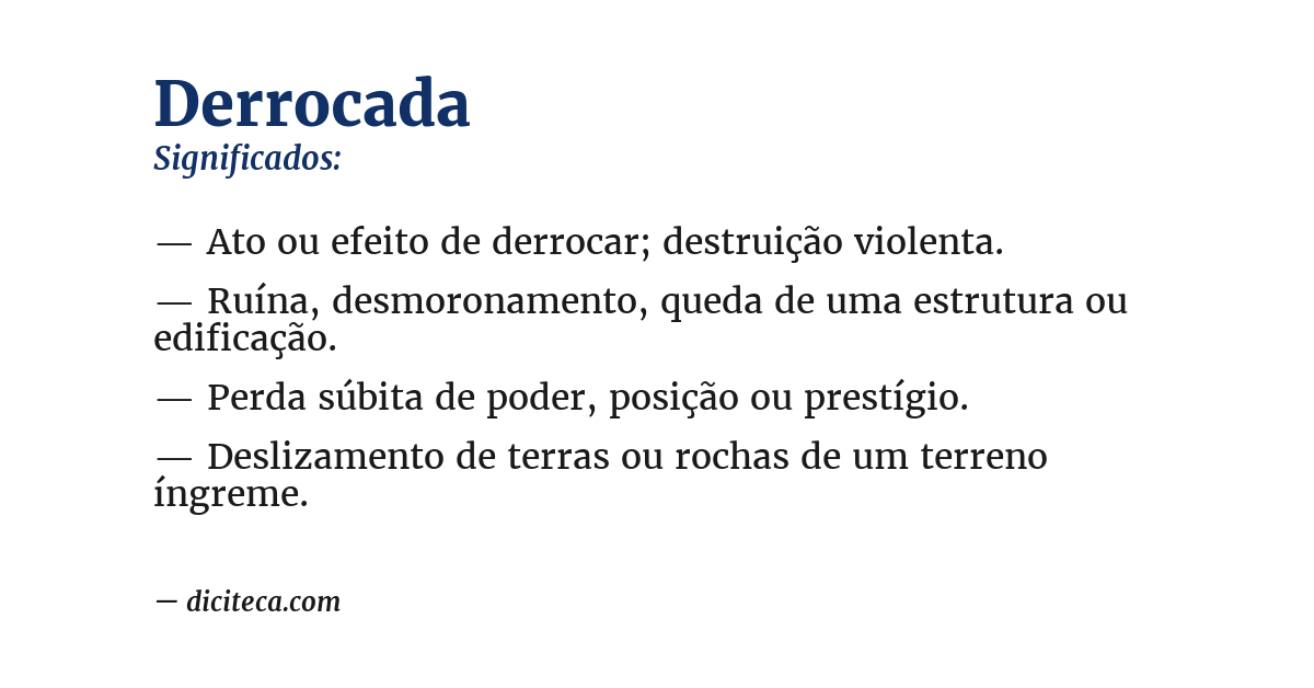 Significado de derrocada