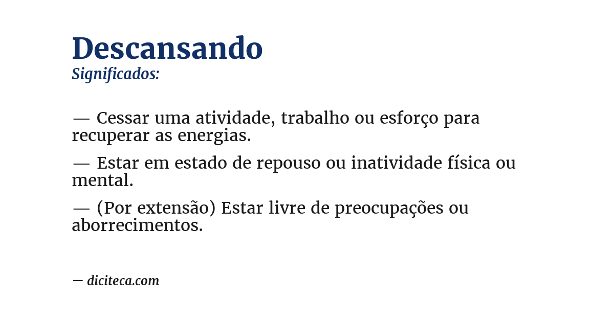 Significado de descansando