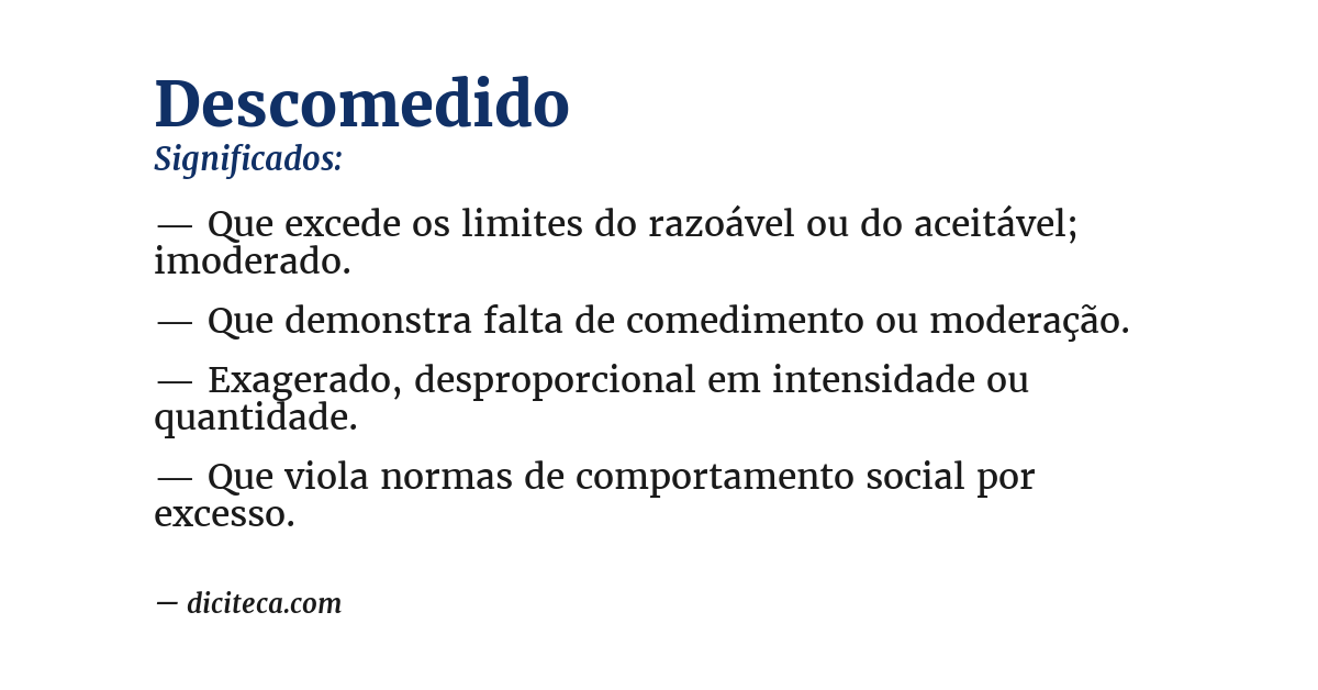 Significado de descomedido