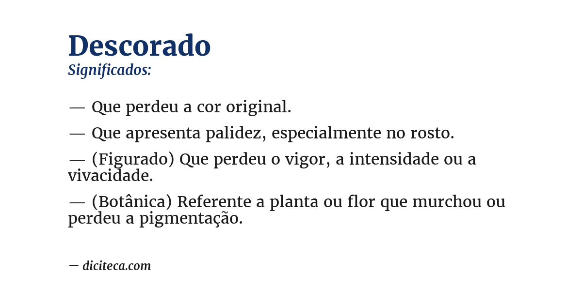 Significado de descorado